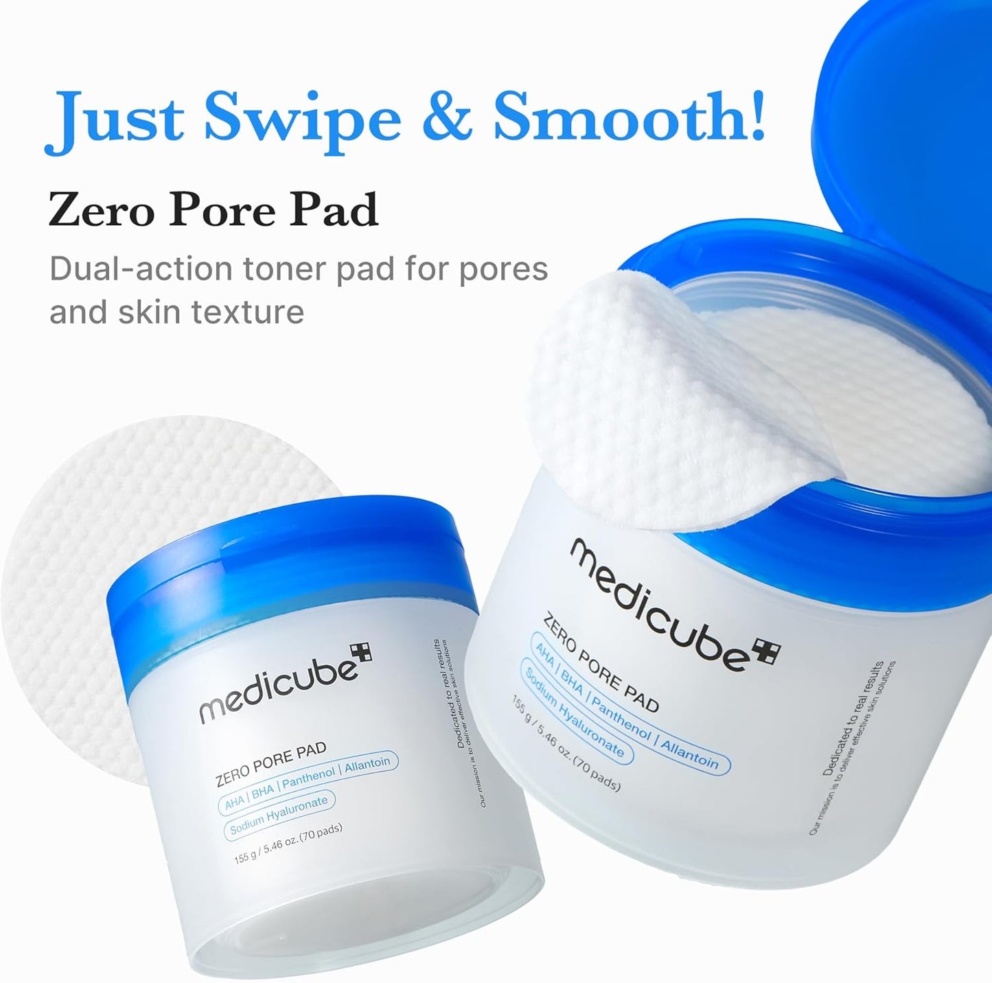 Medicube Zero Pore Pads - Korean Exfoliating Toner Pads with AHA & BHA for Pore Care