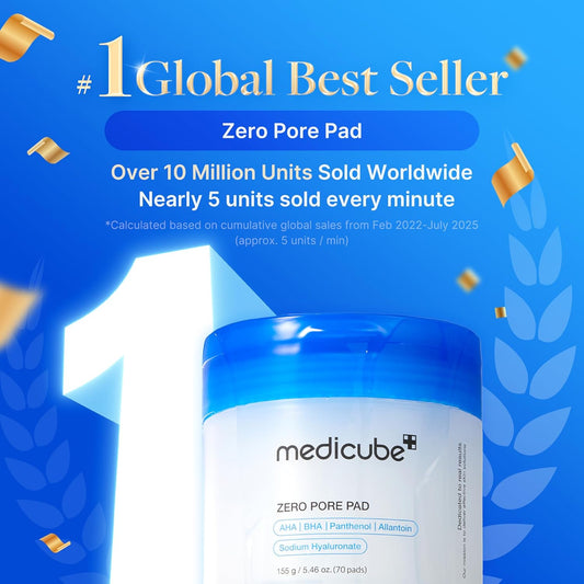 Medicube Zero Pore Pads - Korean Exfoliating Toner Pads with AHA & BHA for Pore Care