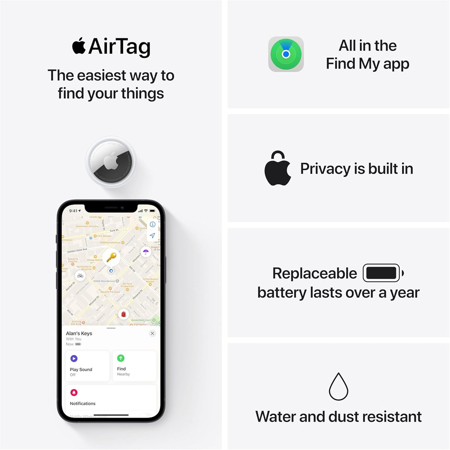 Apple AirTag - Item Tracker for Keys, Wallet, Luggage & More with Find My App
