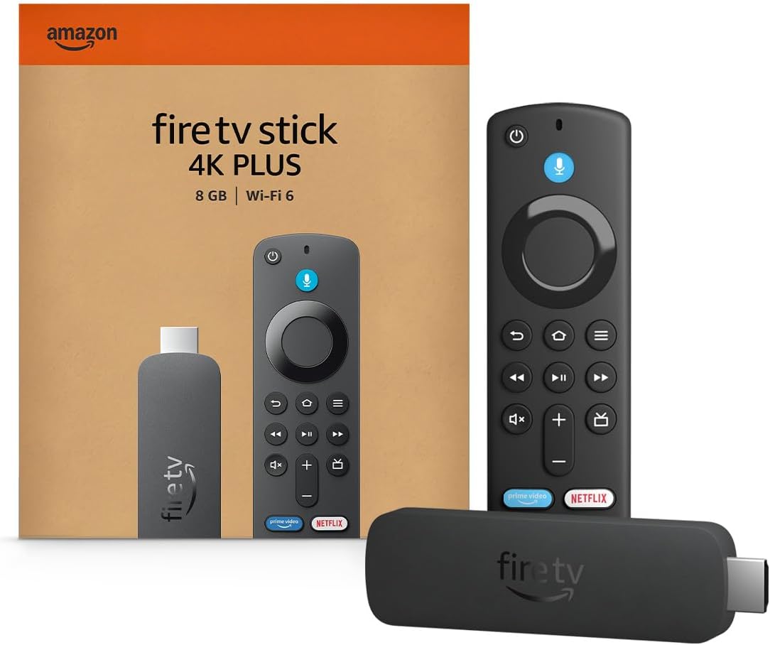 Fire TV Stick 4K Plus - Streaming Device with Alexa Voice Remote, Wi-Fi 6, Dolby Vision