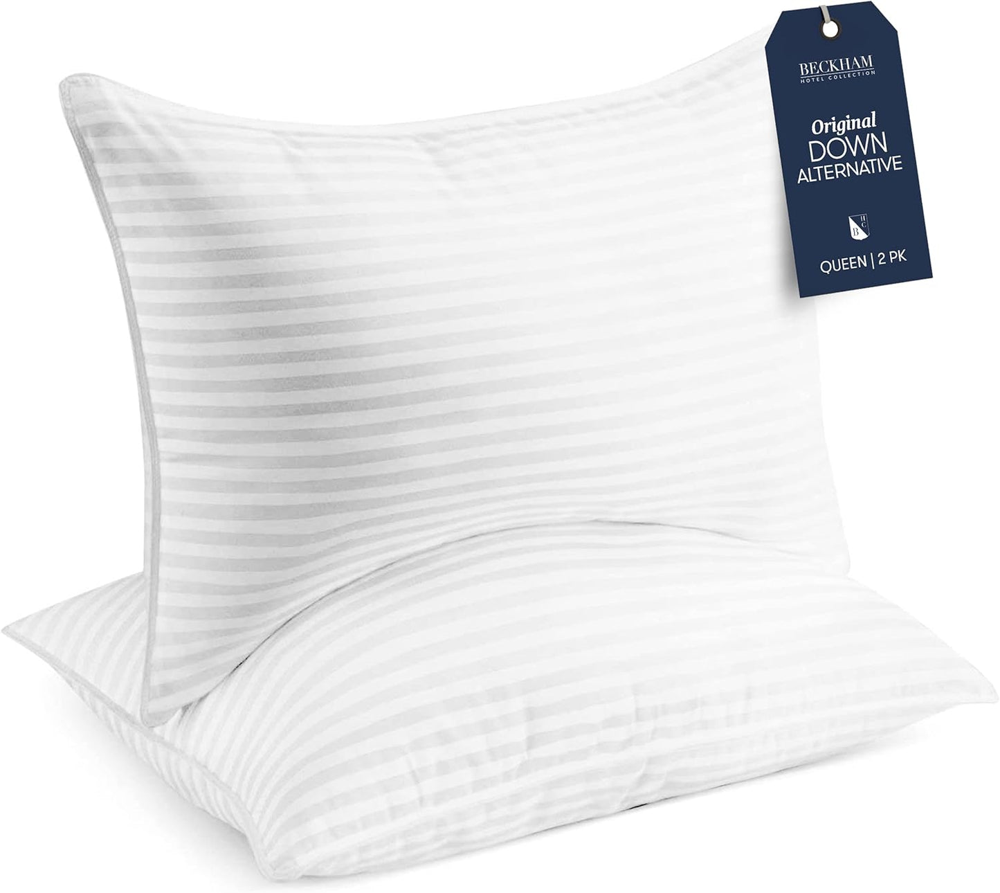 Beckham Hotel Collection Bed Pillows Queen Size Set of 2 - Soft Down Alternative