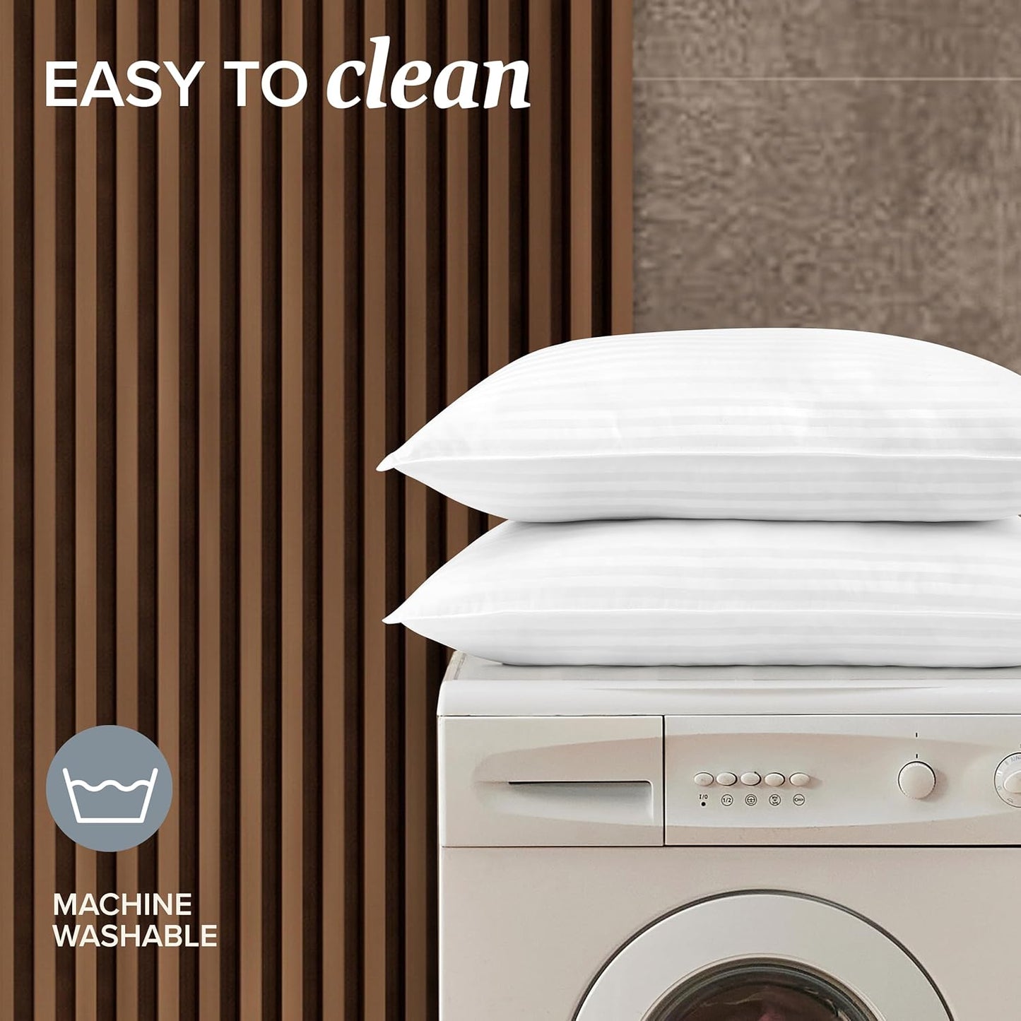 Beckham Hotel Collection Bed Pillows Queen Size Set of 2 - Soft Down Alternative